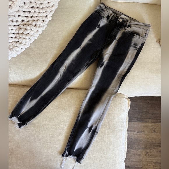 Velvet Denim - VERVET Black and Gray Tie-Dye Skinny Jeans